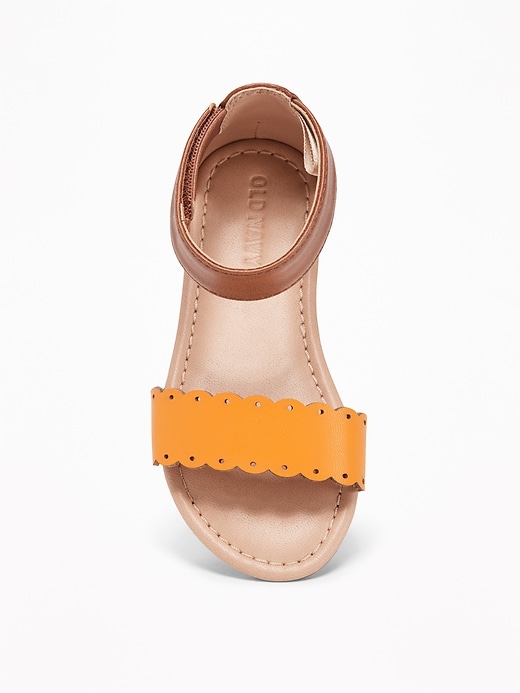 View large product image 2 of 4. Color-Blocked Scalloped-Strap Sandals For Toddler Girls