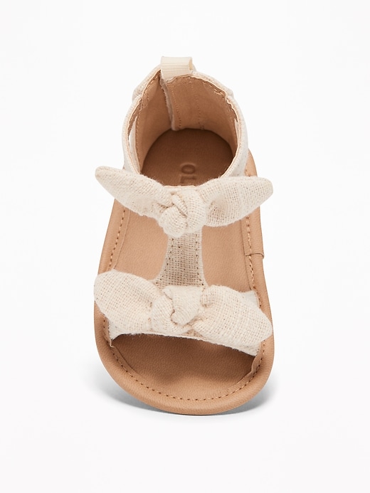 View large product image 2 of 4. Double-Bow Linen Sandals For Baby