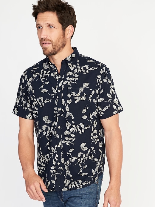 Regular-Fit Linen-Blend Pocket Shirt for Men | Old Navy