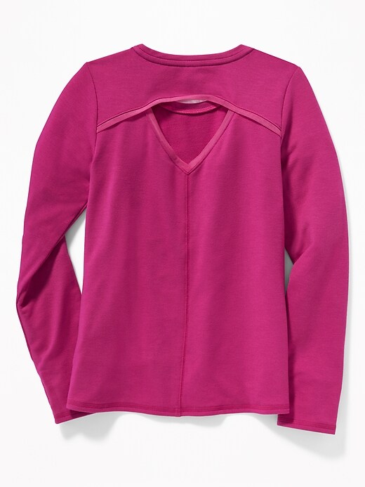 View large product image 2 of 3. Relaxed Cut-Out Back Performance Sweatshirt for Girls