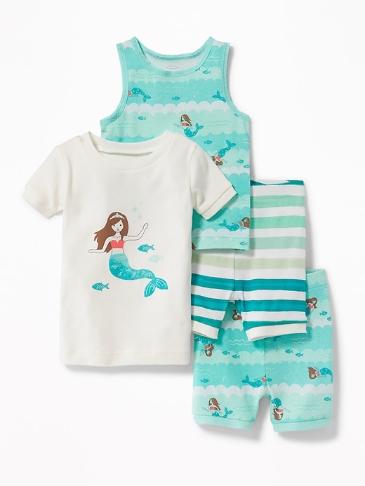 View large product image 1 of 1. Mermaid-Graphic 4-Piece Sleep Set for Toddler & Baby