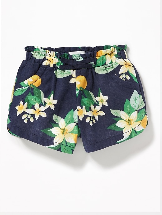 View large product image 1 of 1. Printed Linen-Blend Shorts for Toddler Girls