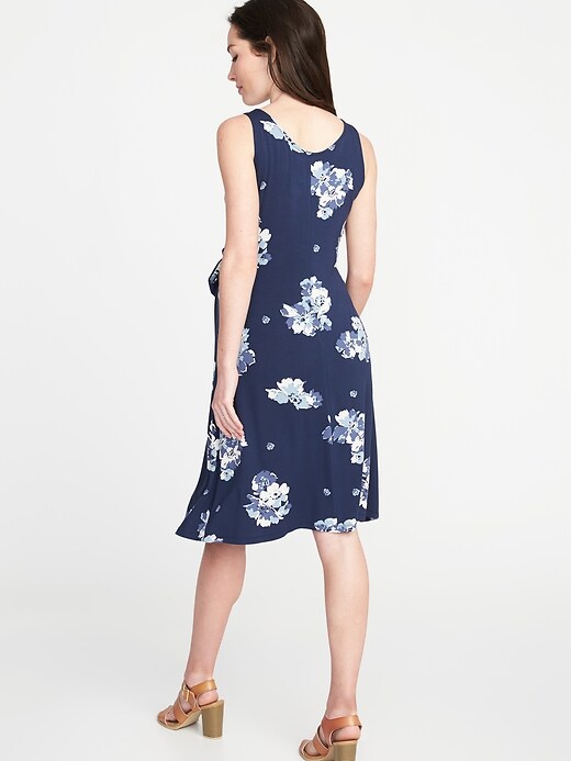 Image number 2 showing, Maternity Sleeveless Side-Tie Dress