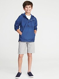 View large product image 3 of 3. Water-Resistant Nylon Pullover Jacket For Boys