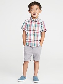 View large product image 3 of 3. Relaxed Built-In Flex Madras Shorts for Toddler Boys