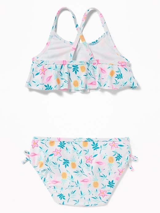 View large product image 2 of 2. Tropical-Print Ruffle Bikini for Toddler Girls