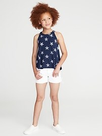 View large product image 3 of 3. High-Neck Jersey A-Line Tank for Girls