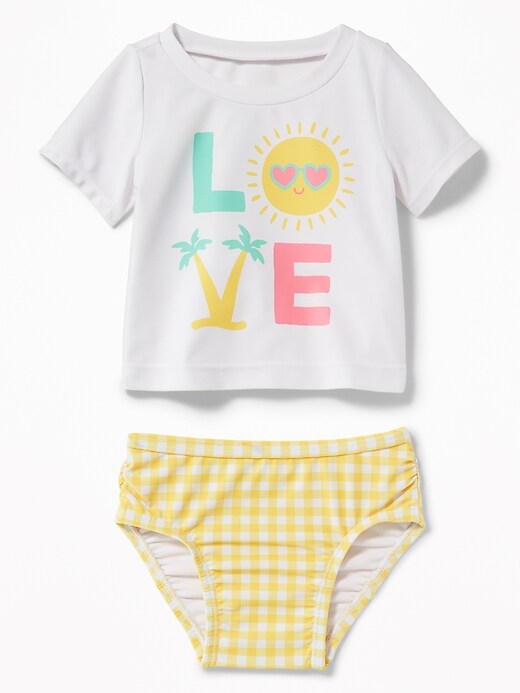 View large product image 1 of 2. "Love" Rashguard Swim Set for Baby