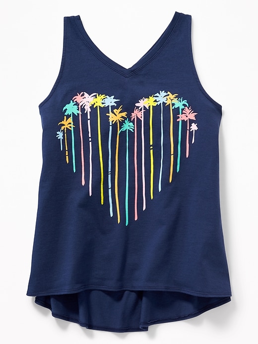 View large product image 1 of 1. Graphic V-Neck A-Line Tank for Girls