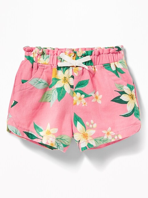 View large product image 1 of 2. Printed Linen-Blend Shorts for Toddler Girls