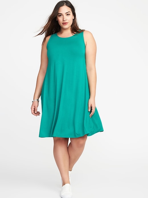 Sleeveless Plus-Size Jersey-Knit Swing Dress | Old Navy