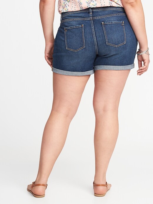 View large product image 2 of 2. Plus-Size Boyfriend Denim Shorts (5")