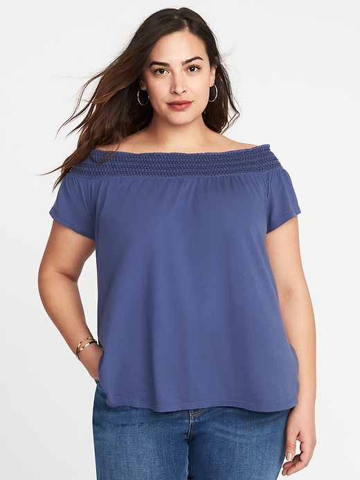 Image number 1 showing, Relaxed Plus-Size Off-the-Shoulder Top