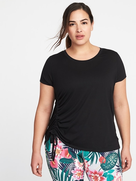 View large product image 1 of 1. Plus-Size Side-Tie Performance Top