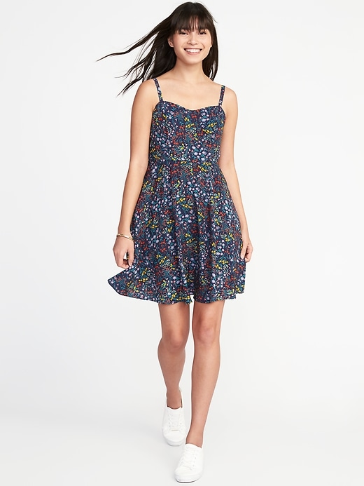 View large product image 1 of 1. Fit & Flare Printed Cami Dress for Women