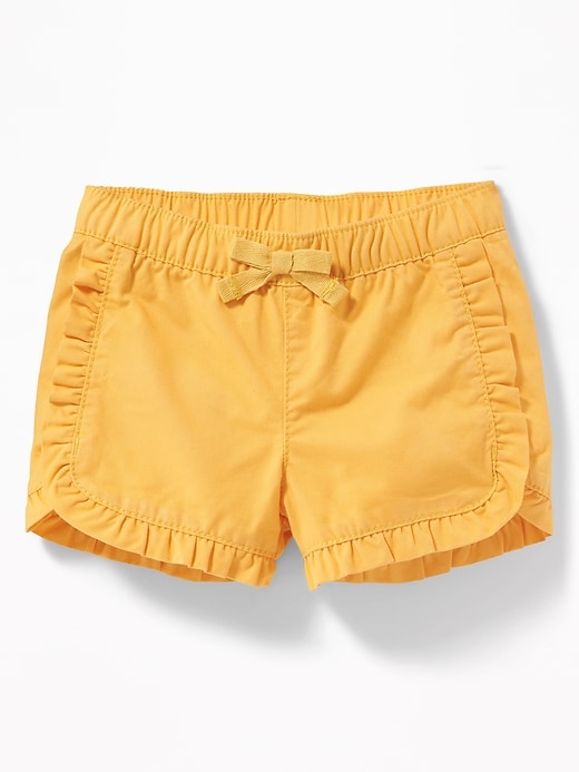 View large product image 1 of 1. Ruffled Twill Pull-On Shorts for Baby