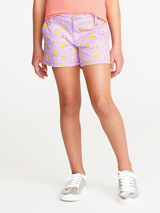 View large product image 1 of 1. Fruit-Print Chino Shorts For Girls