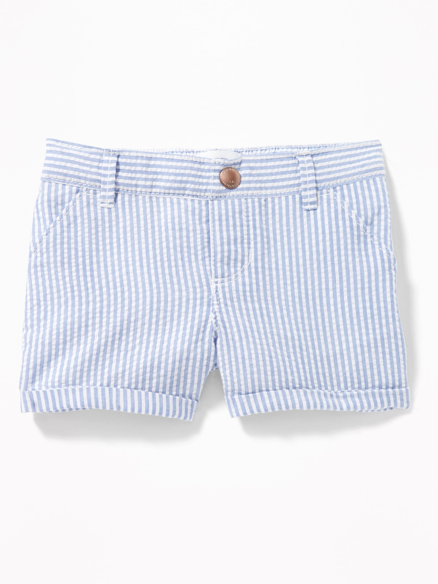 Seersucker Pull-On Shorts for Toddler Girls