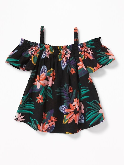 View large product image 2 of 4. Floral Off-the-Shoulder Crepe Top for Toddler Girls