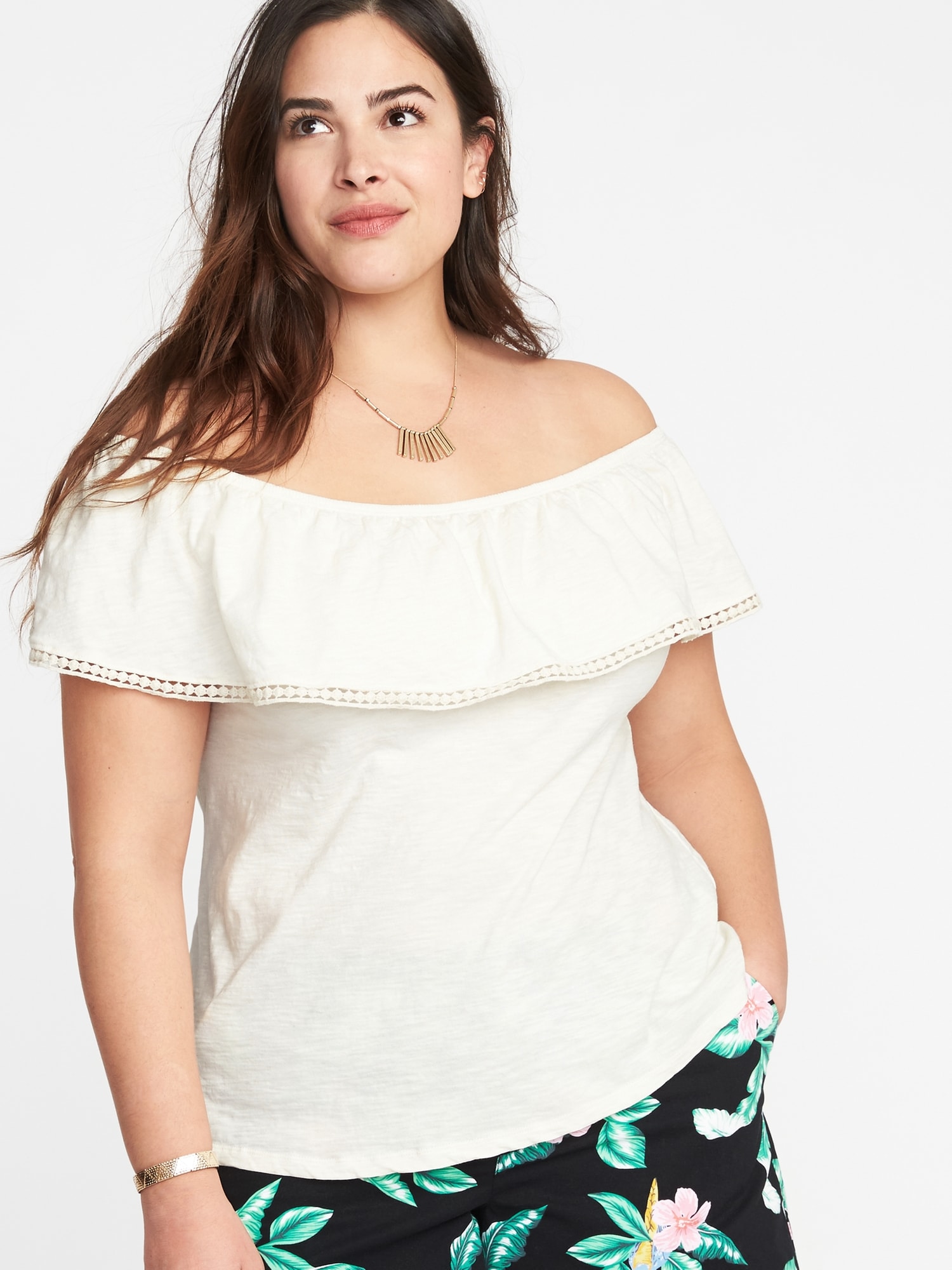 Plus-Size Off-the-Shoulder Ruffled Top | Old Navy
