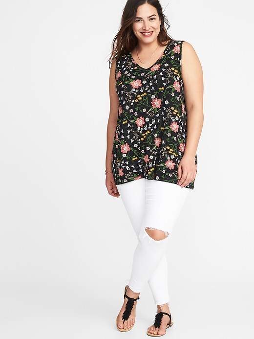 Image number 3 showing, Floral-Print Plus-Size Jersey Tank