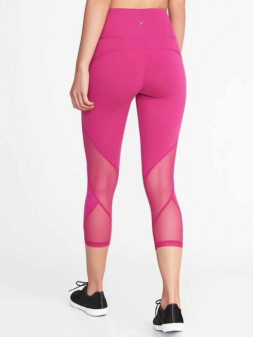 View large product image 2 of 3. High-Rise Mesh-Panel Elevate Compression Crops for Women