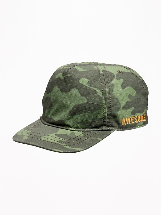 View large product image 1 of 1. "Awesome" Camo Baseball Cap for Baby