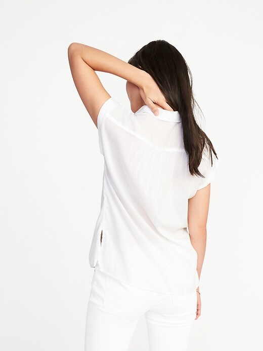 Image number 2 showing, Relaxed Button-Front Shirt for Women