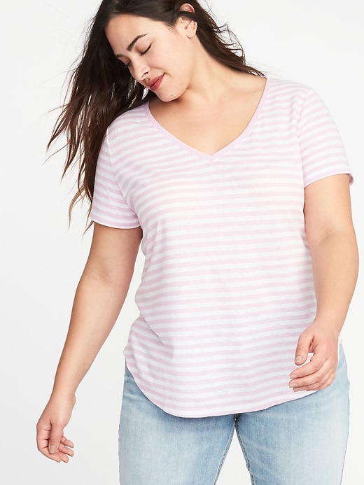 Image number 1 showing, EveryWear Plus-Size Linen-Blend Tee