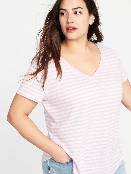 Image number 4 showing, EveryWear Plus-Size Linen-Blend Tee