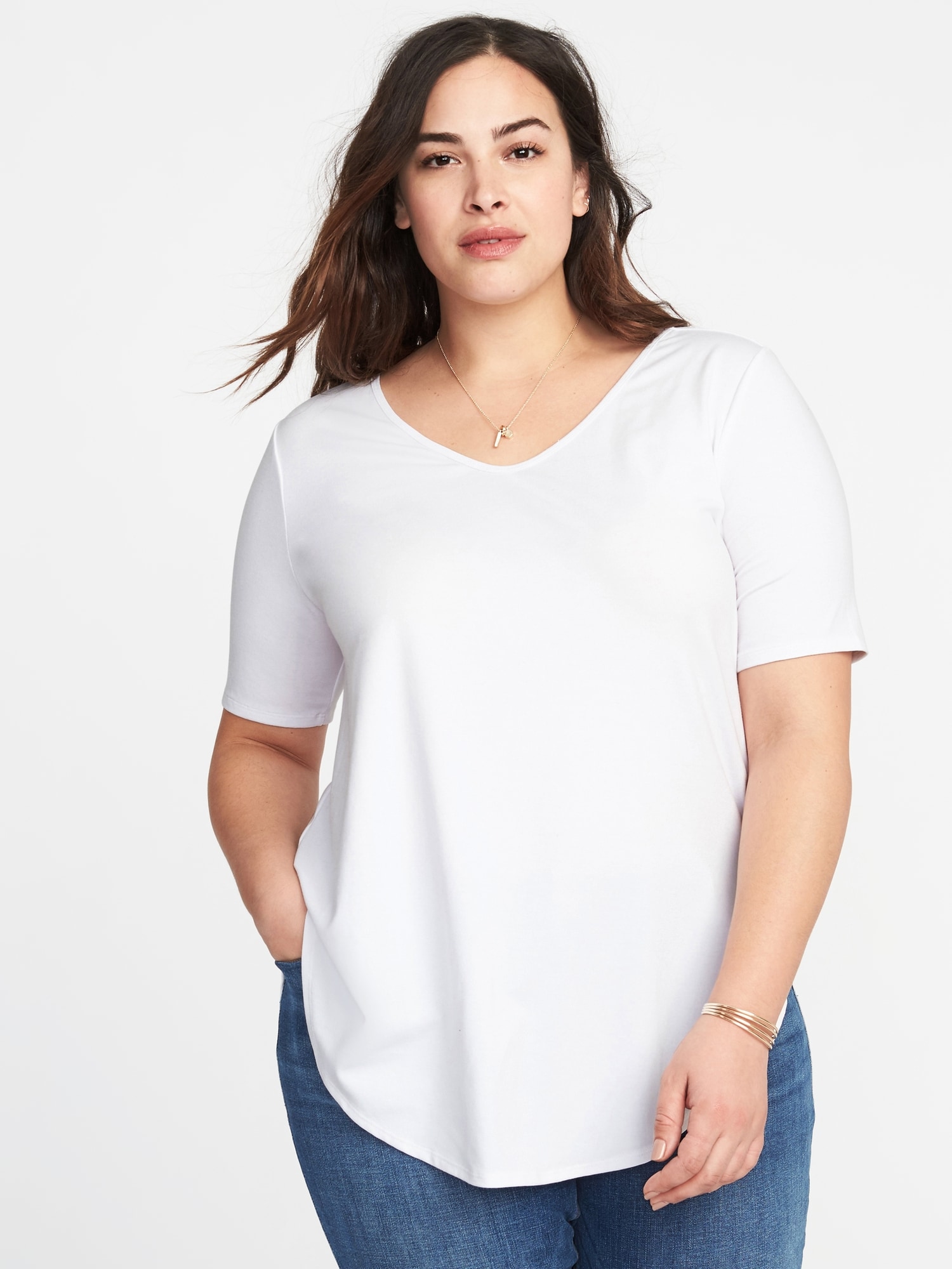 Plus-Size Curved-Hem Extra-Long Tunic | Old Navy