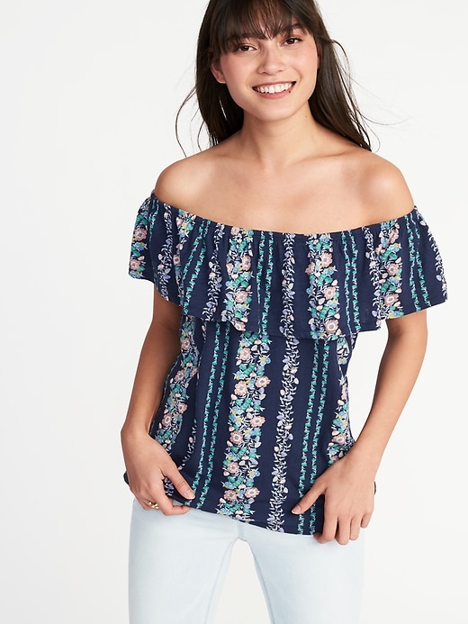 Image number 1 showing, Ruffled Off-the-Shoulder Swing Top for Women