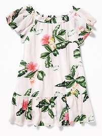View large product image 3 of 3. Ruffled Floral-Print Crepe Dress for Toddler Girls
