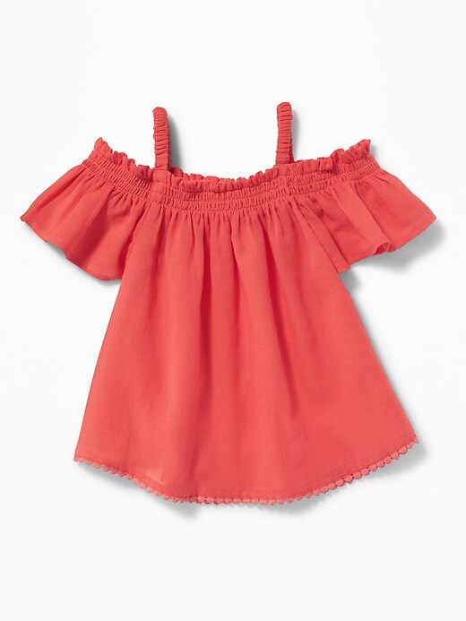View large product image 2 of 4. Ruffled Off-the-Shoulder Crepe Top for Toddler Girls