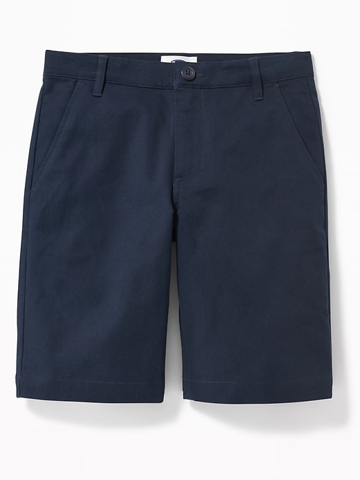 Built-In Flex Twill Straight Uniform Shorts For Boys