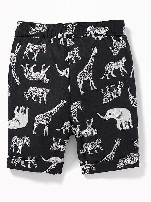View large product image 2 of 3. Safari-Animal Print Linen-Blend Shorts for Toddler Boys