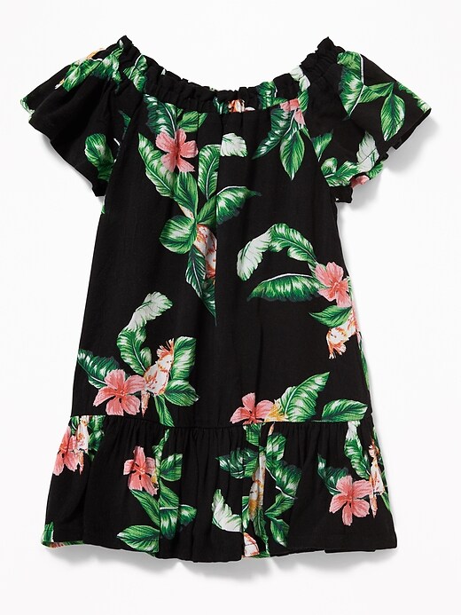 View large product image 2 of 3. Ruffled Floral-Print Dress for Toddler Girls