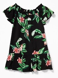 View large product image 3 of 3. Ruffled Floral-Print Dress for Toddler Girls