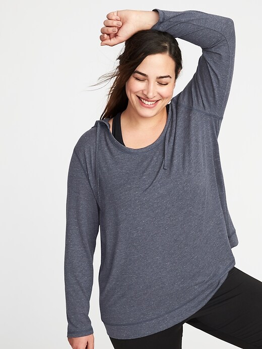 Image number 4 showing, Relaxed Plus-Size Lightweight Hoodie