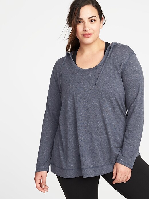 Image number 1 showing, Relaxed Plus-Size Lightweight Hoodie