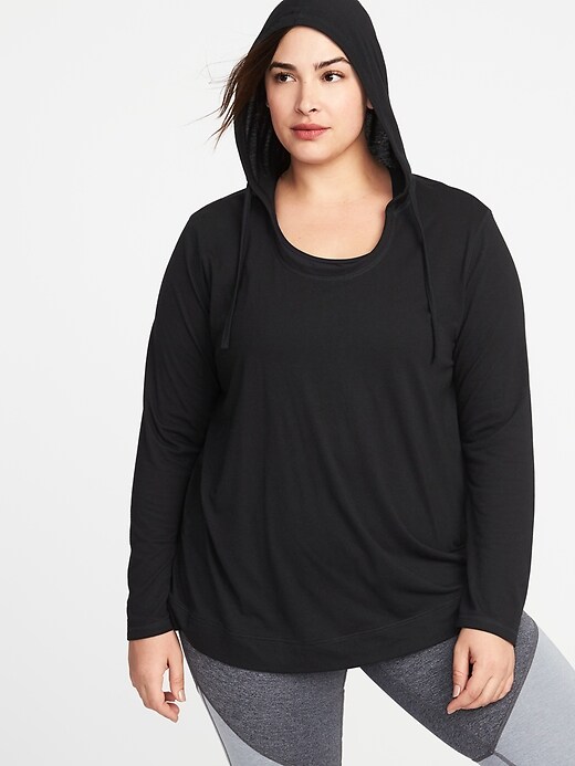 View large product image 1 of 1. Relaxed Plus-Size Lightweight Hoodie