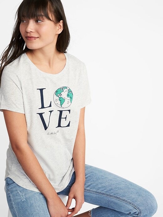 Image number 4 showing, EveryWear Earth-Day-Graphic Tee for Women