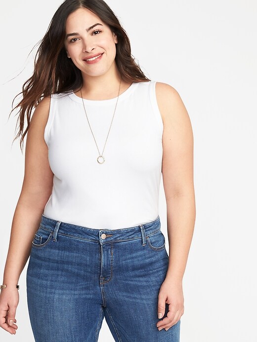 Image number 1 showing, Slim-Fit Plus-Size High-Neck Tank