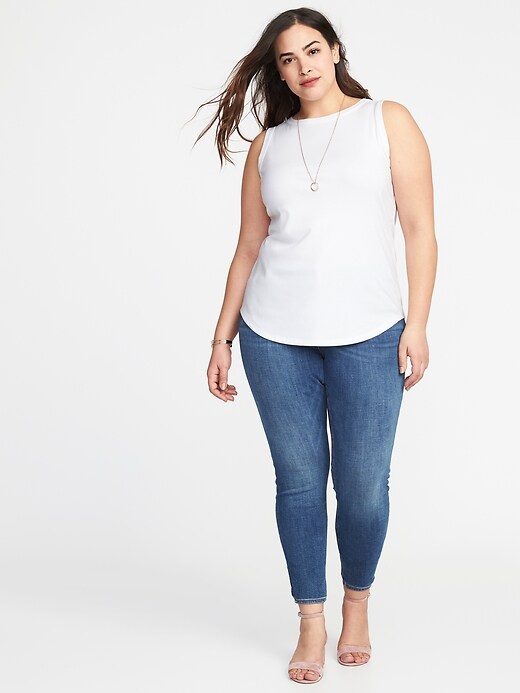 Image number 3 showing, Slim-Fit Plus-Size High-Neck Tank