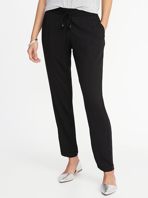 View large product image 1 of 2. Mid-Rise Soft Pants for Women