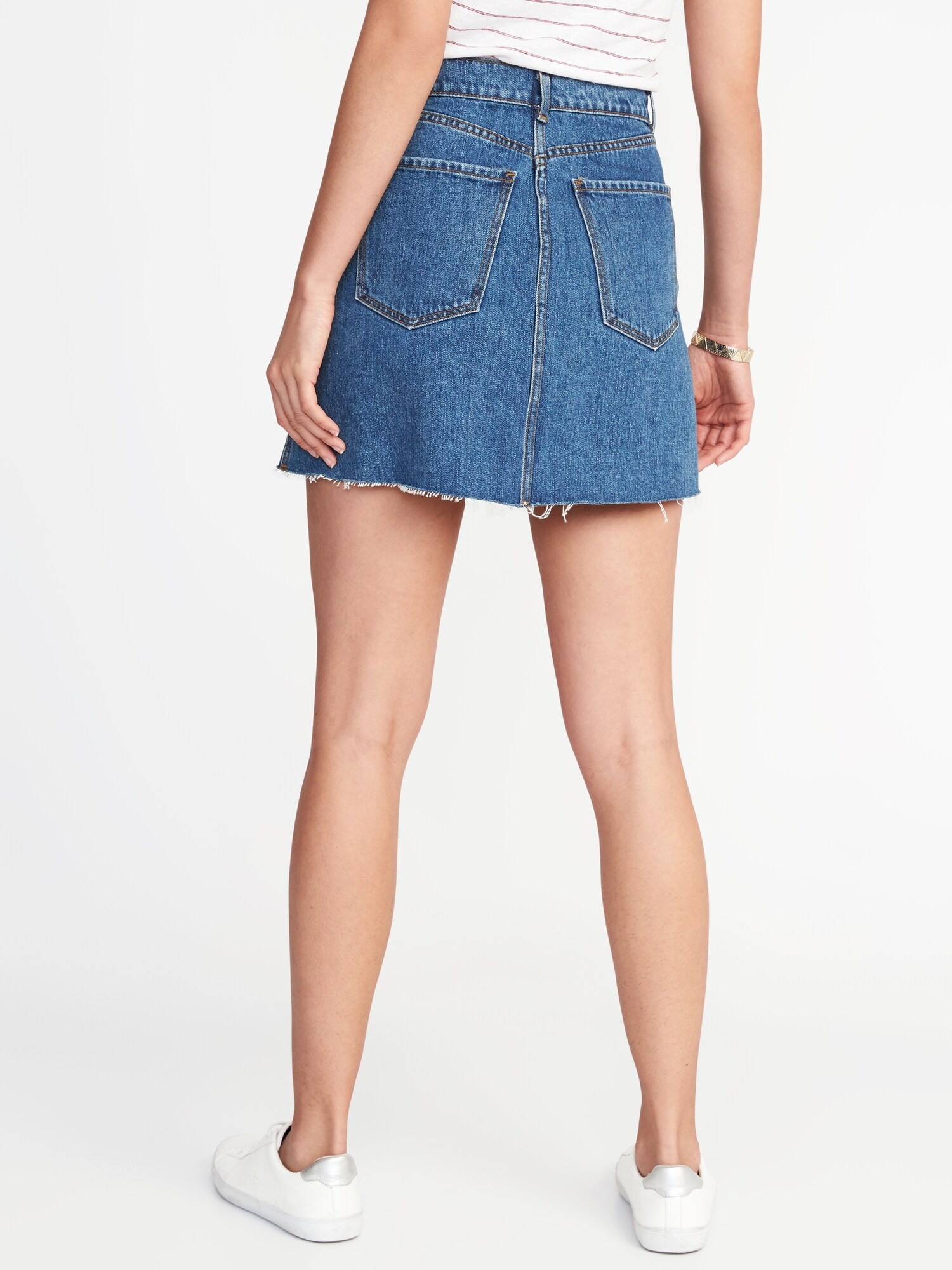 High-Rise A-Line Denim Mini for Women | Old Navy