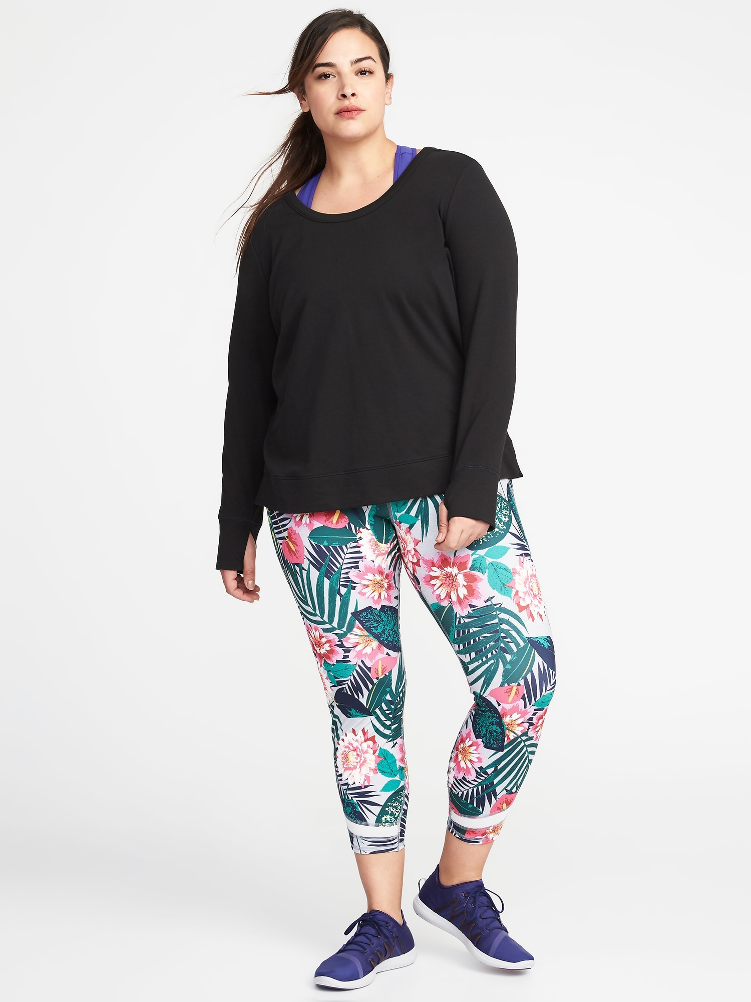 Plus-Size Lattice-Back Performance Sweatshirt | Old Navy