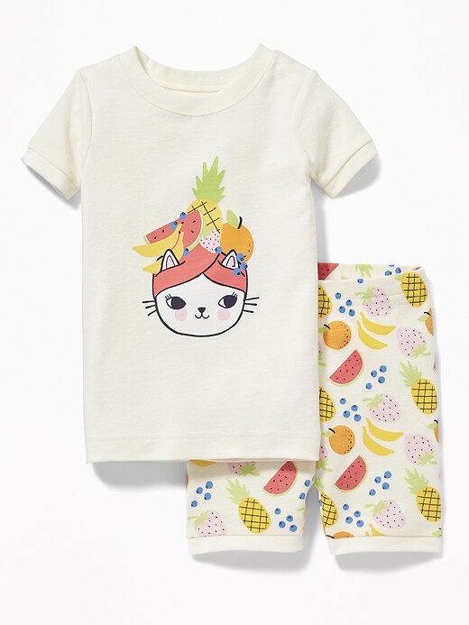 View large product image 1 of 1. Fruit-Turban Kitty Sleep Set for Toddler & Baby