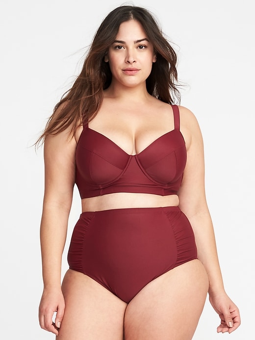 Image number 1 showing, Plus-Size Long-Line Swim Top