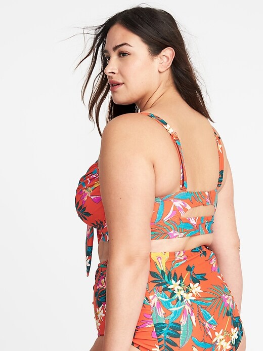 Image number 2 showing, Plus-Size Tie-Front Underwire Swim Top